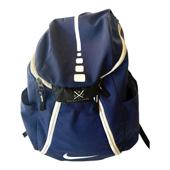 Nike Elite Quad Zip System Blue NQZS Logo Sports Gym Travel Backpack Ball EUC - Picture 2 of 11